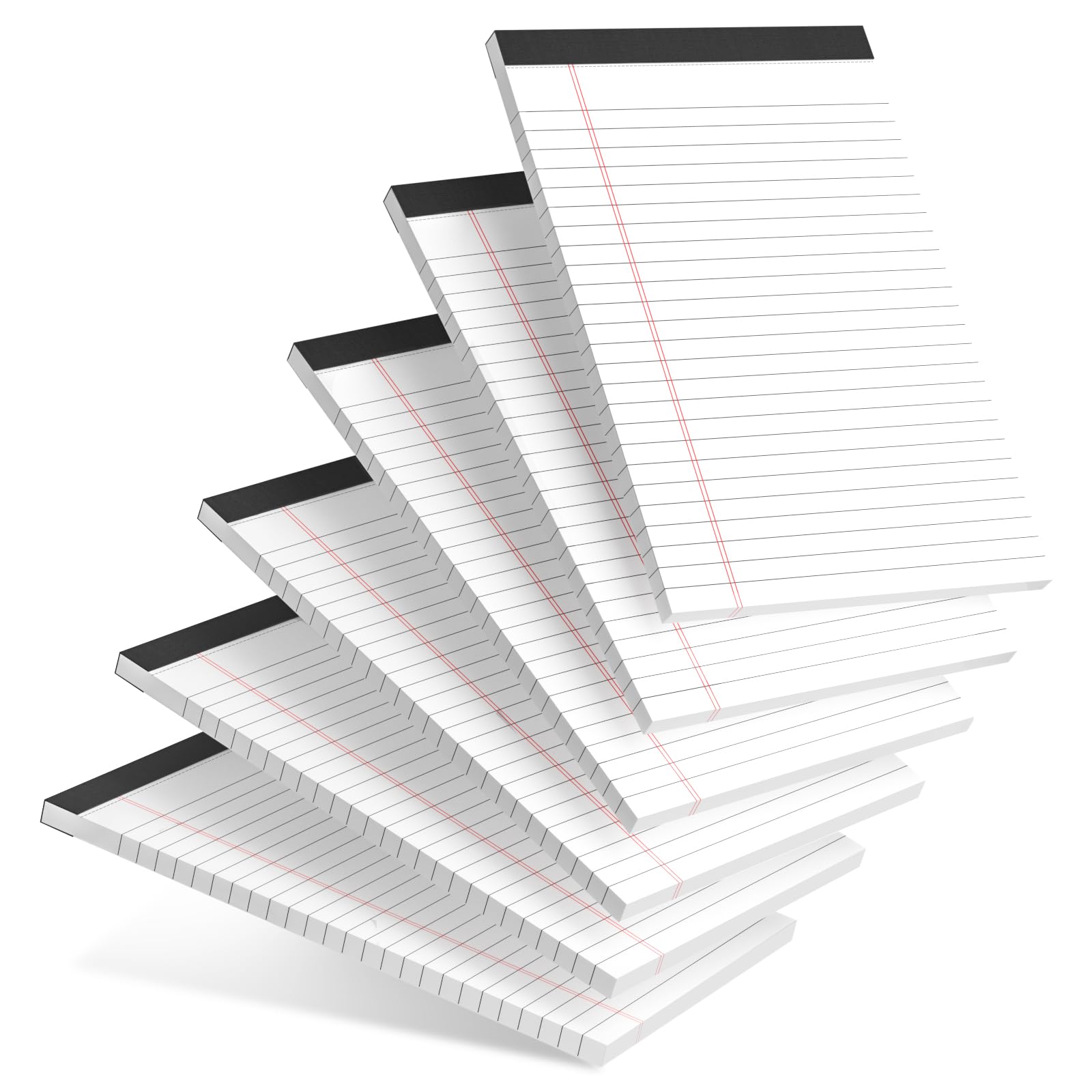 6pcs Small Note Pad 5x8 College Ruled Legal Pads Paper Notepads 6 Pack Study Back Writing Pads 5 x 8 Legal Pads Perforated Narrow Ruled Pads of Paper White