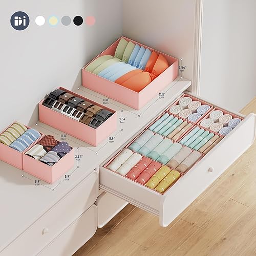 Miniatura 2 de DIMJ Organizador de cajones para almacenamiento de ropa, paquete de 18 organizadores de tocador para bebé, contenedores plegables para organización