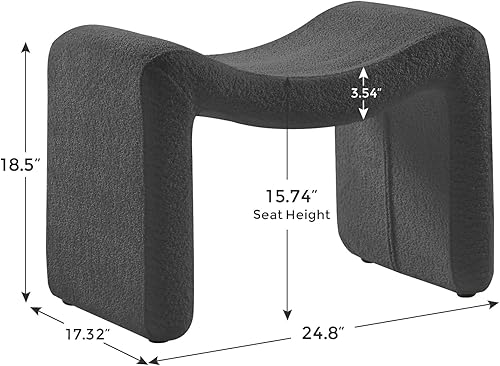 Miniatura 2 de VANOMi Taburete otomano grande, taburete moderno multifuncional, reposapiés para sofá, asiento adicional para sala de estar, entrada, pasillos y