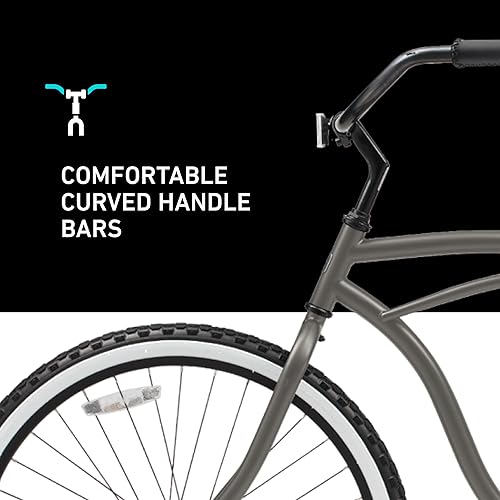 Miniatura 10 de sixthreezero Around The Block Men's Beach Cruiser Bike, Step-Through Hybrid Bicycle with Rear Rack, 24 or 26 Inch Wheels, Multiple Speed Options and