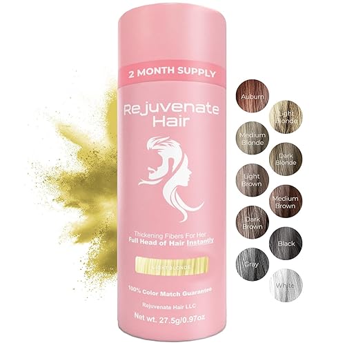 Fibras para adelgazar el cabello (rubio claro), polvo indetectable para el cabello para mujeres y fibras 100% naturales para construir el cabello,