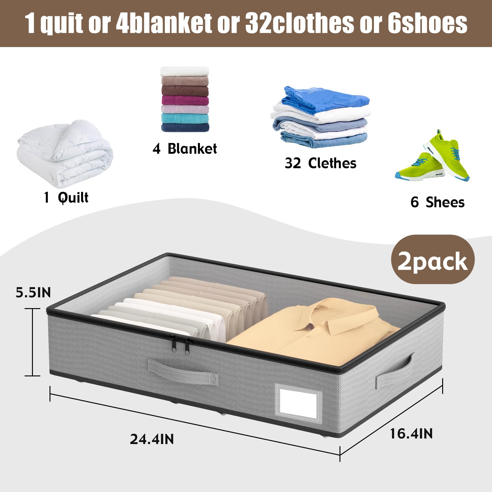 Almacenamiento Debajo De La Cama Con Ruedas, No Requiere Montaje, 10, image size:1600x1600