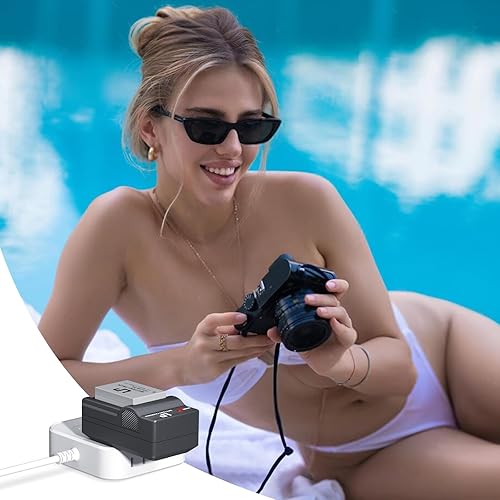 Miniatura 7 de LP Paquete de cargador de batería NB-10L, paquete de 2 baterías de 1400 mAh y cargador de pantalla de luces LED para cámara digital Canon PowerShot