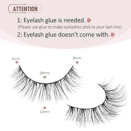 Onlyall Wispy Lashes Natural Look Short Eyelashes Lite Volume False Eyelashes Natural Lashes Soft False Eye Lashes Pack 7 Pairs D4