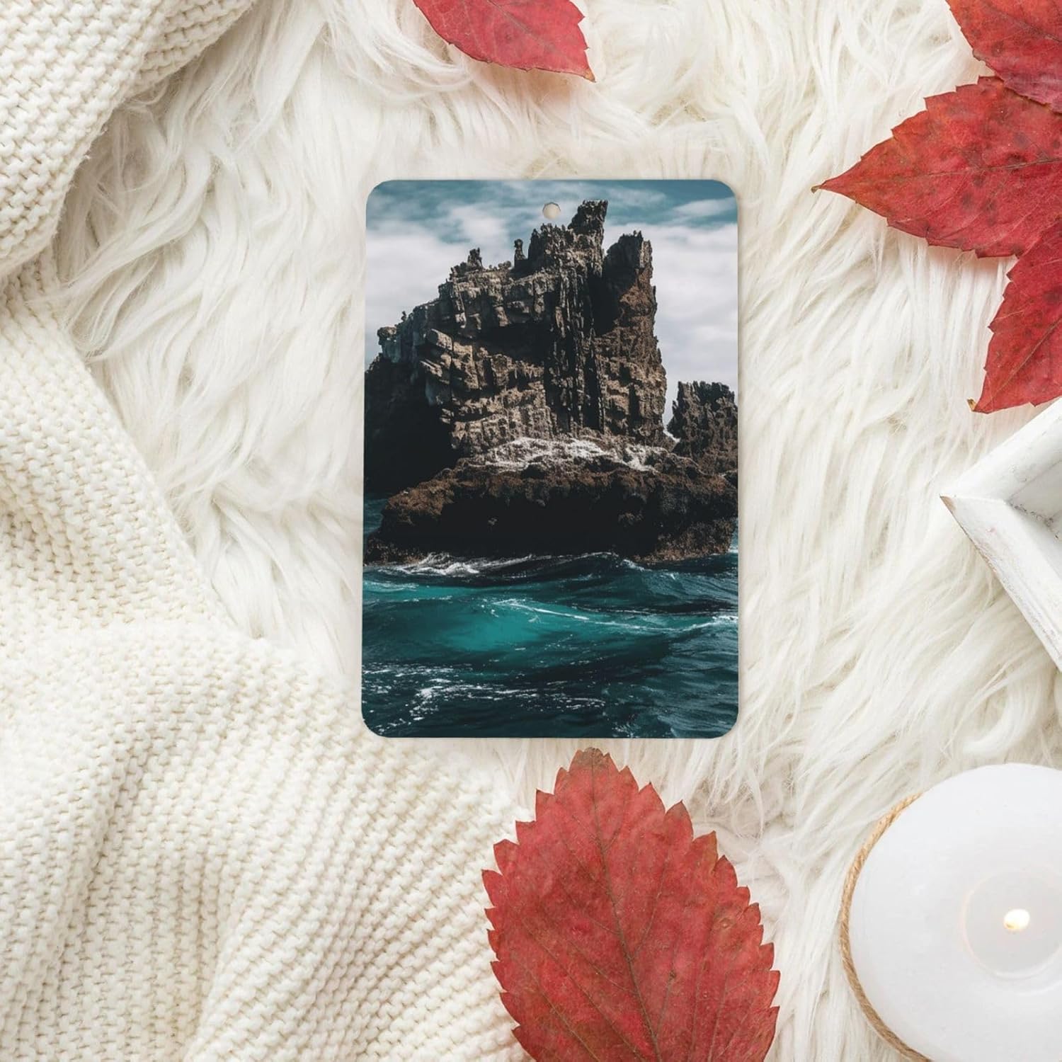 Car Air Freshener 24 PCS Rock Formations in Water Hanging Car Air Fresheners Auto Interior Decor Card Freshener Strong Scented Card Lavender Cars Scents for Office Bedroom Close Drawer Rectangle