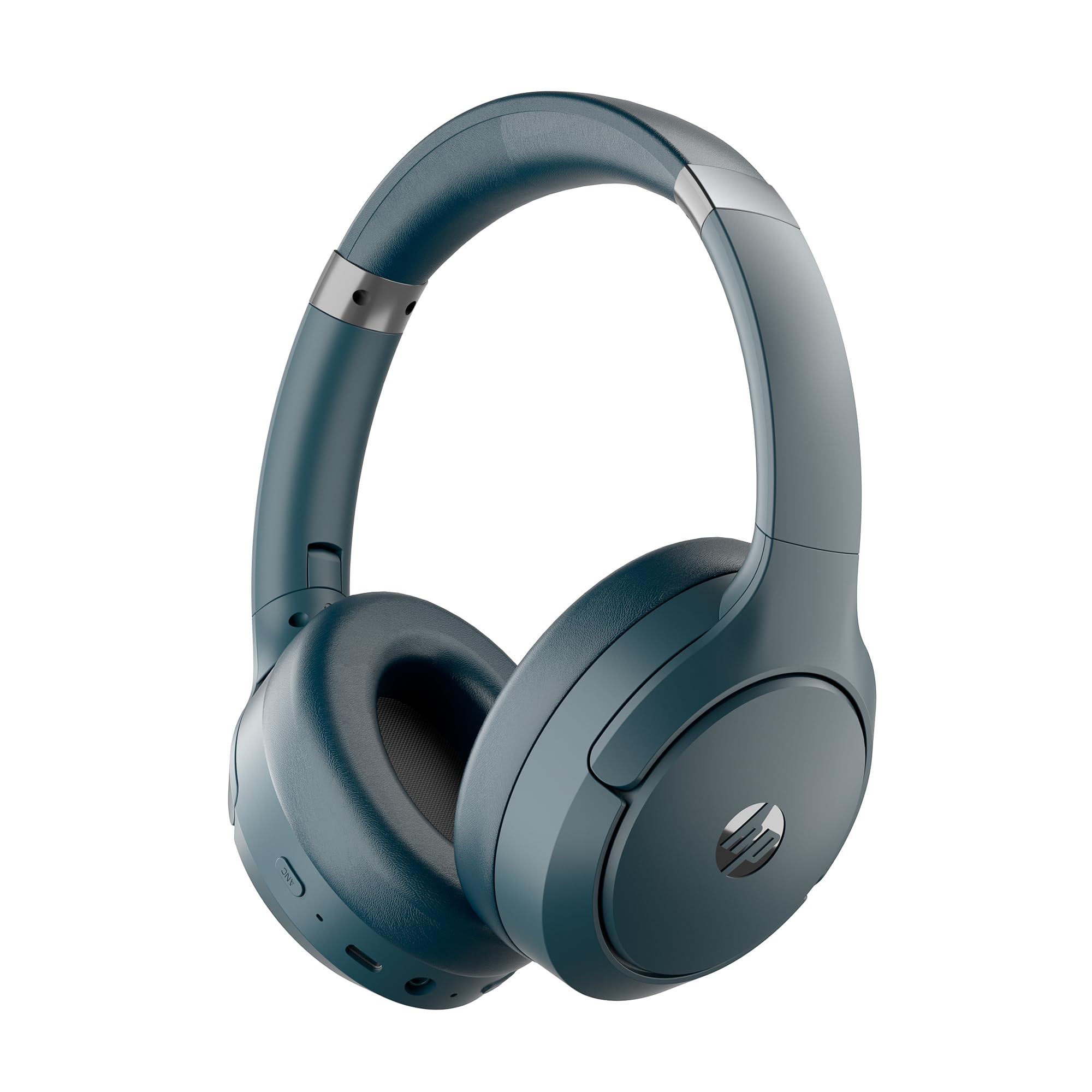 hp h400 wireless headset, over ear headset, built-in noise-canceling mic, calling and playing time upto 50 hours, bluetooth 6.0, type-c charging, 1 year warranty, blue, 224 grams (d69z4aa)