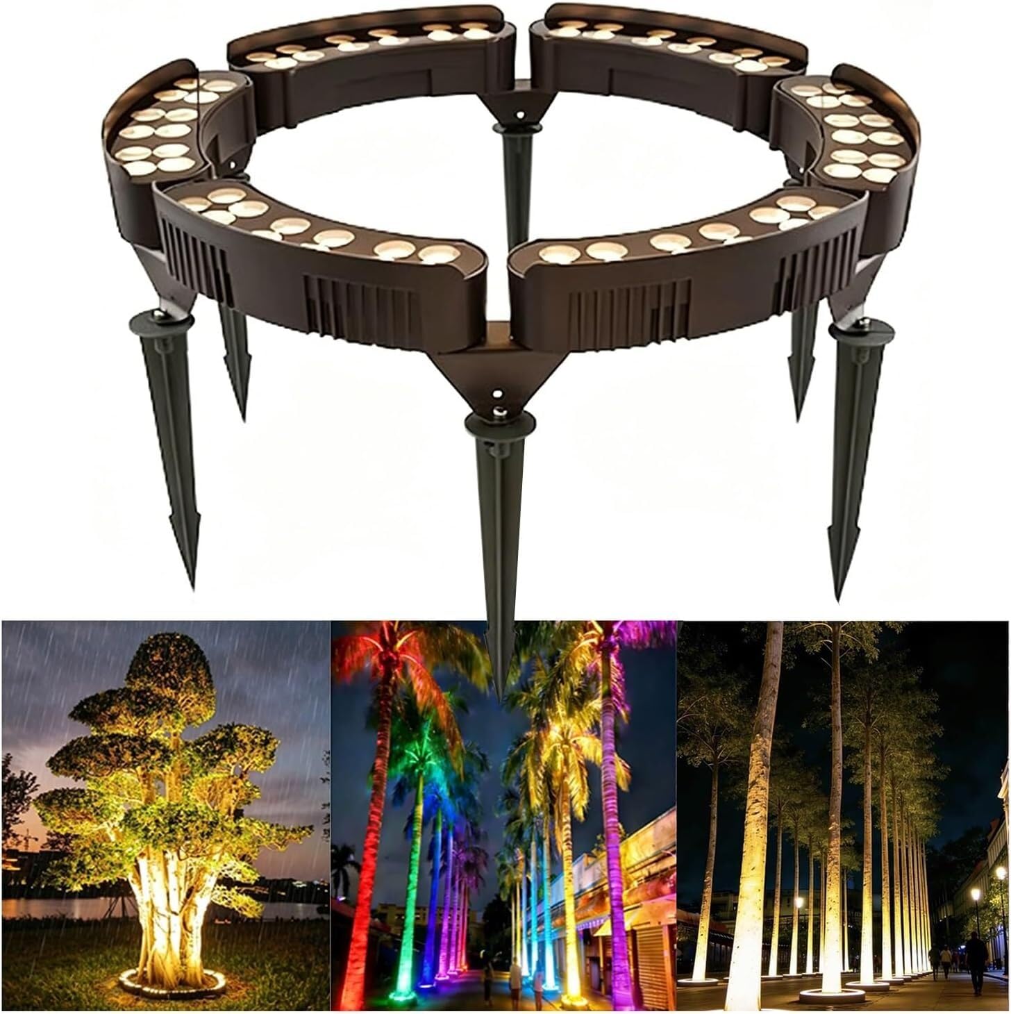 k3Mq9Rw Solar Tree Lights LED Tree Spotlights, Ideal For Landscape Lighting In Villa Gardens(Warm White,6 Packs)