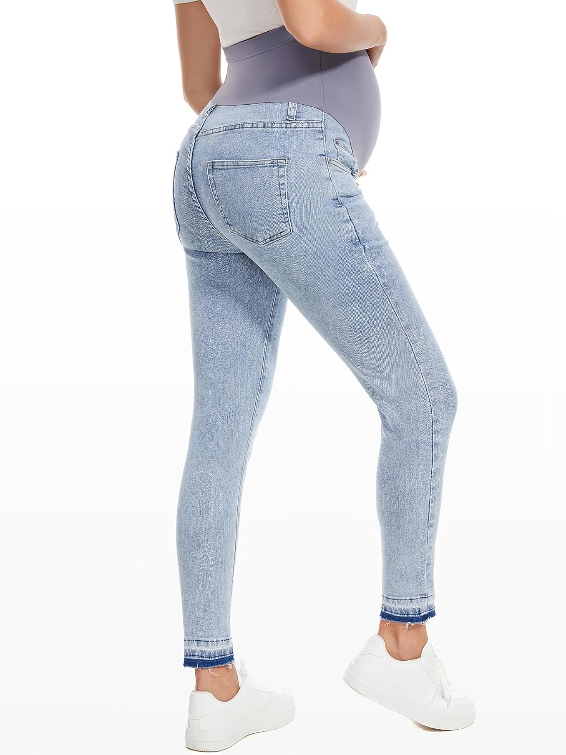 PACBREEZE Women's Maternity Jeans Over Belly Skinny Stretchy Denim Pants Comfy Slim Pregnancy Pants - Image 7