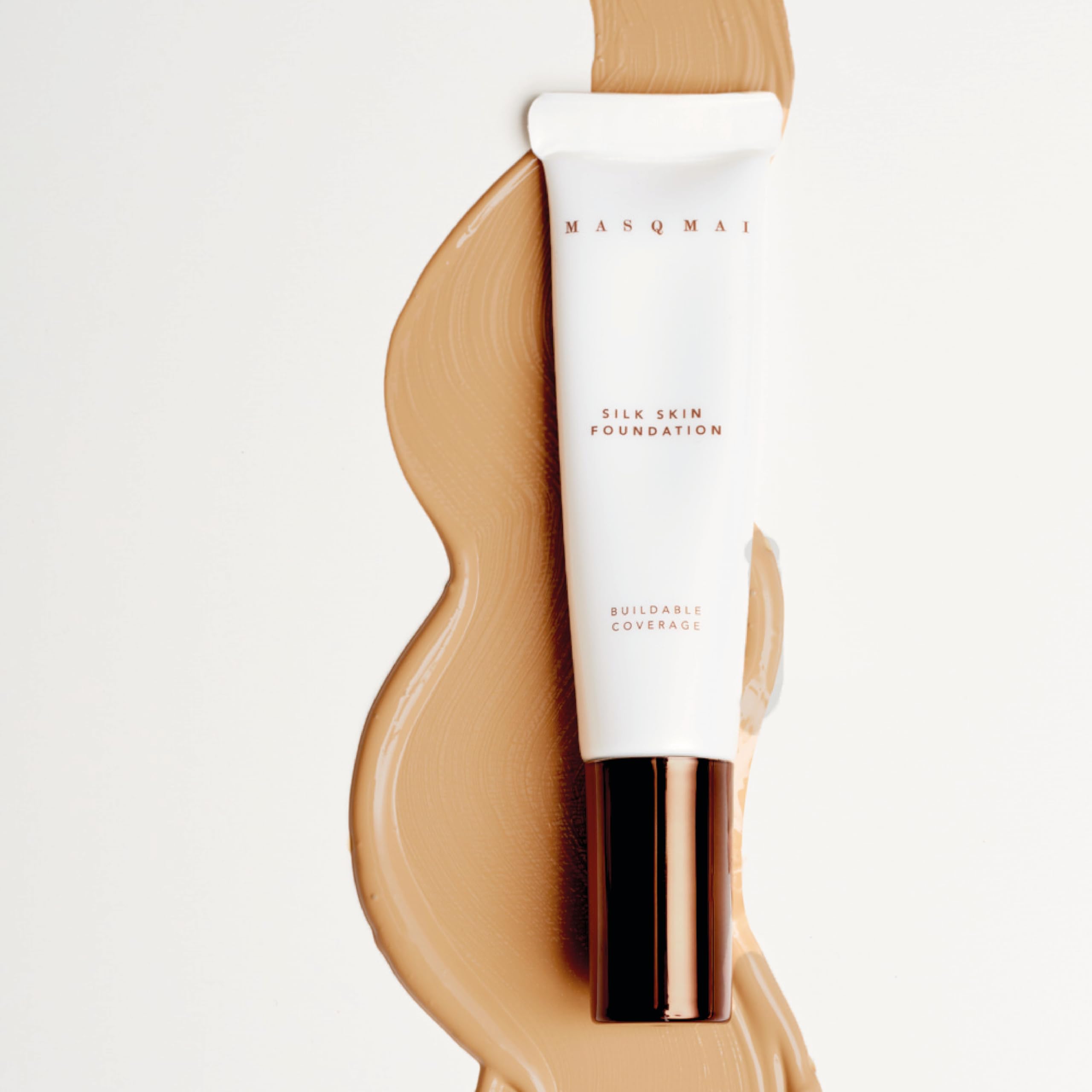 MASQMAI Silk Skin Foundation, Fond de Teint, Longue Tenue, Teinte: Hazelnut, 30 ml
