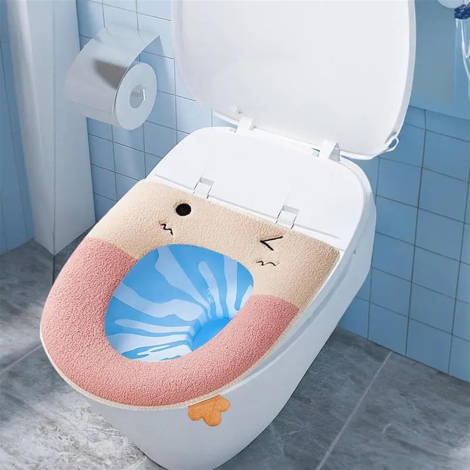 Universal Winter Warme Wc Sitz Abdeckung Wc Sitz Mit Griff Zipper Wc Kissen Verdicken Sitz Matte Badezimmer Aceesories (Size : E)