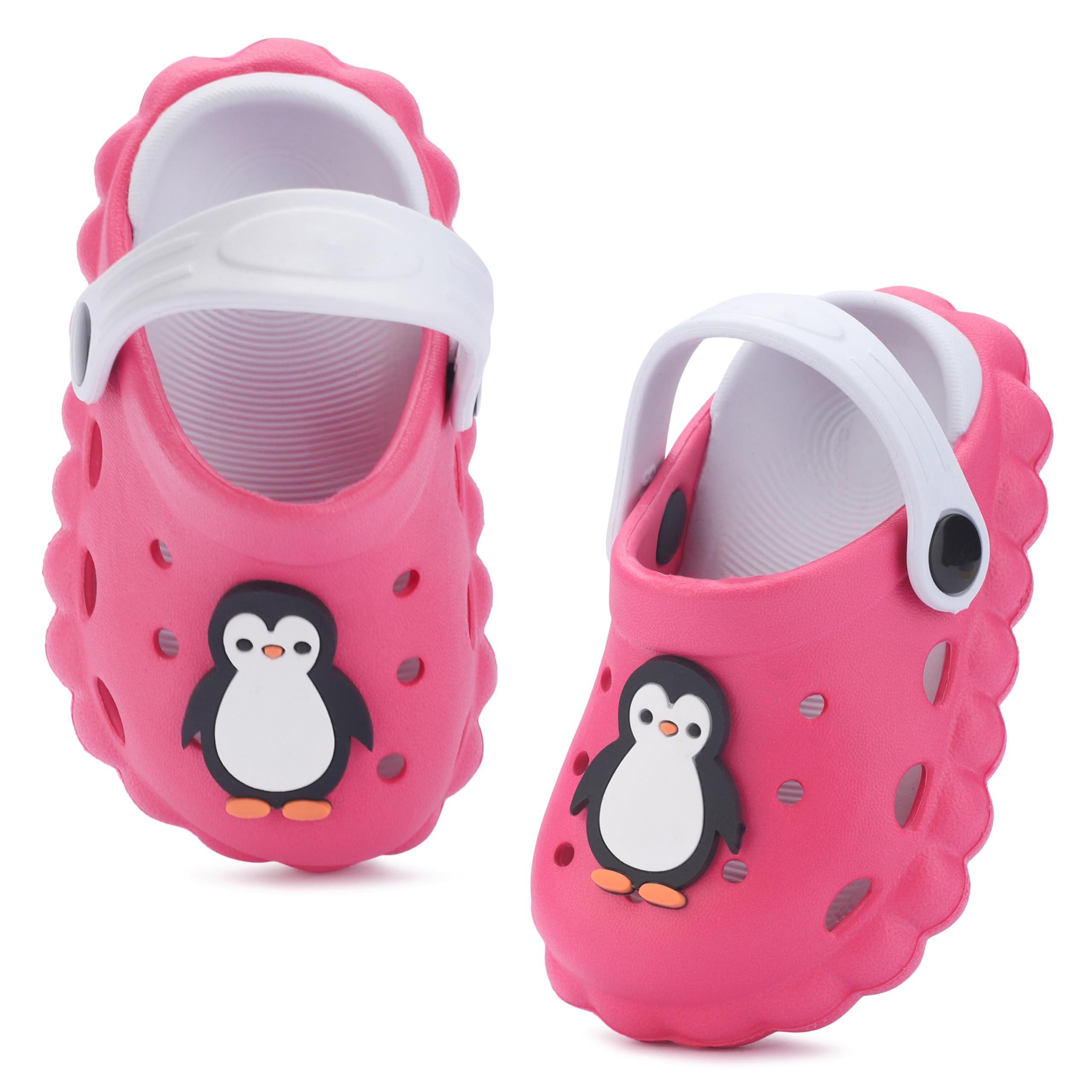 GLJ Naughty Angel First Walking Shoes for Baby Girls, Kids Clogs Slippers for Beach, Pool, Yard, Garden, Camping, Travel HOT Pink, 18 Months 4