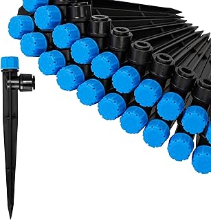 MIXC Quick Connector Drip Emitters for 1/4" Tubing, Adjustable Flow, 360° Fan-Shaped Sprayer (Drip Emitter Stream, 20 Packs)