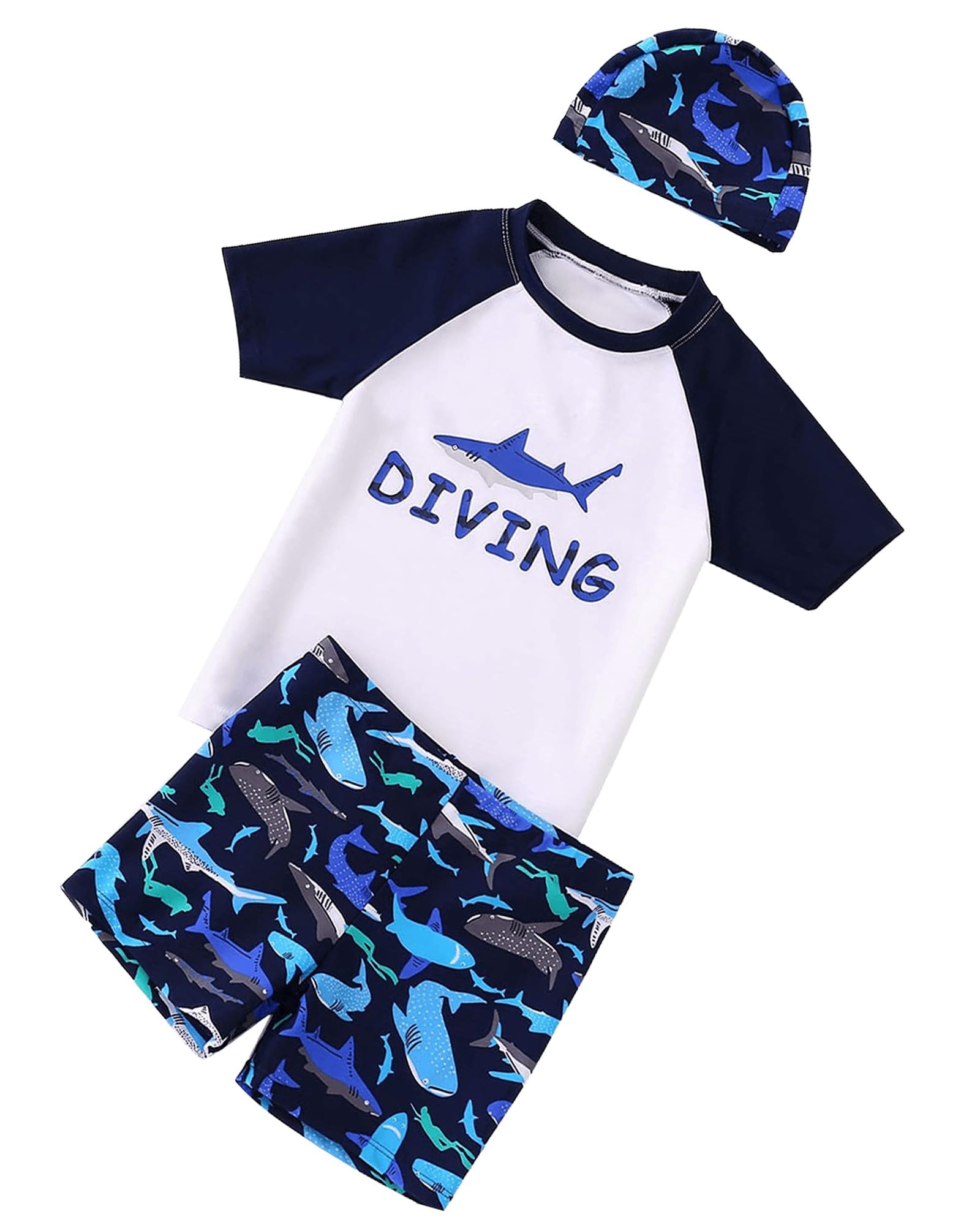 TODREMOU Bañador Niño 2 a 10 Años - Anti UV Camiseta y Shorts de Baño Niño Bañador Natacion Protección UV UPF 50+