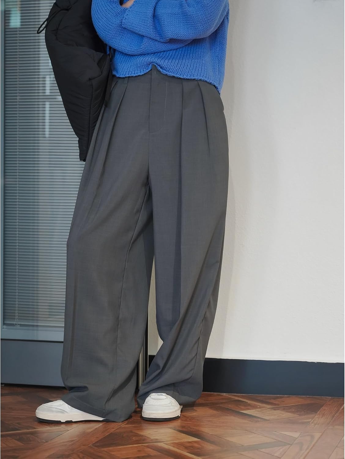 Women's Pants Spring Korea Casual high-Waisted Wide-Leg Dress Trousers