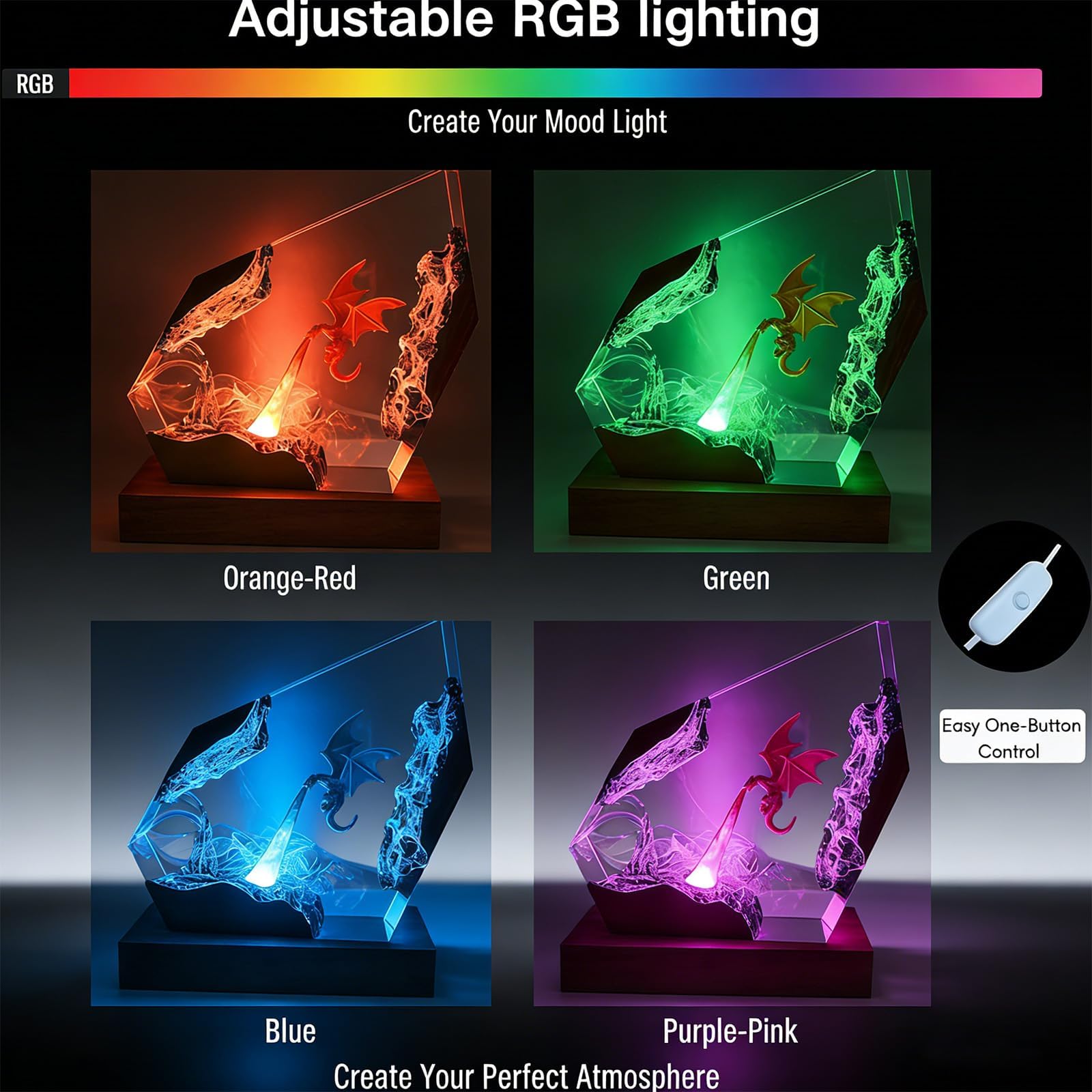 Lampka nocna z motywem oceanu – ręcznie wykonana lampa stołowa epoksydowa do wyjątkowej dekoracji domu lub wakacji, kreatywne oświetlenie biurkowe, 25 x 15 cm