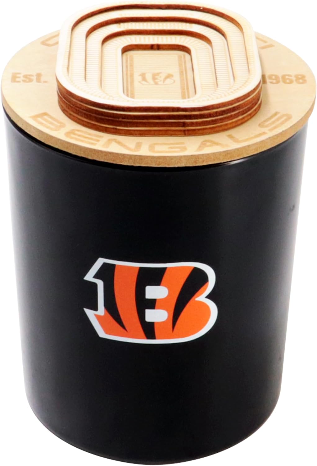 NFL Cincinnati Bengals Stadium Wood Top Glass Candle