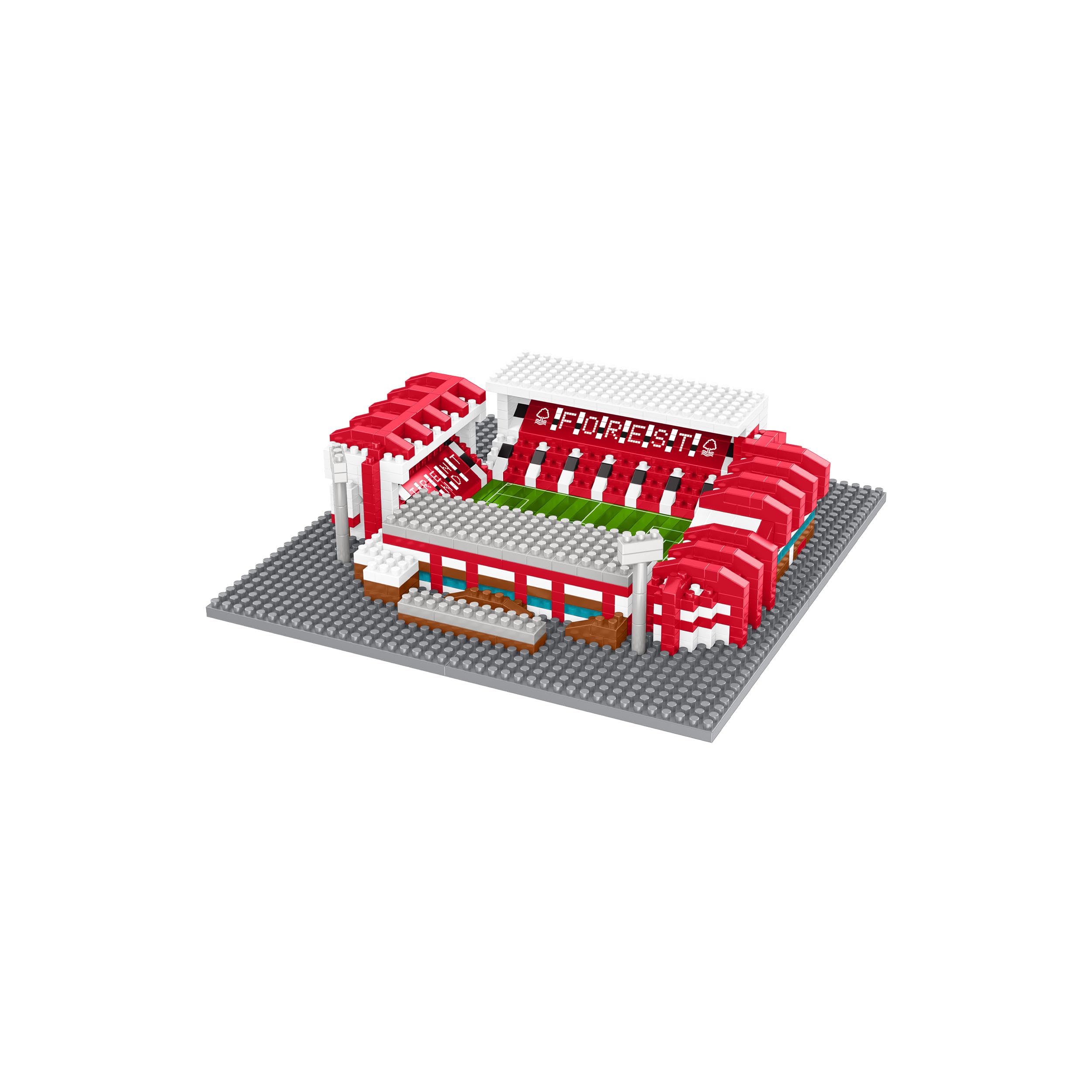 FOCO Officially Licensed Nottingham Forest FC The City Ground 3D Bricks Mini BRXLZ Football Stadium Construction Set - Premier League Model - 835 Pieces - Ages 12+ - Sports Merchandise