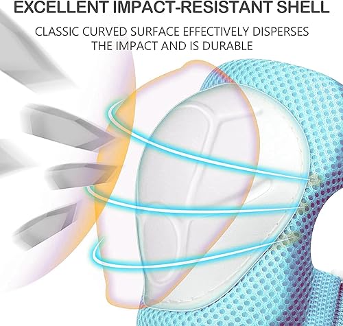 Miniatura 4 de Casco ajustable para niños con rodilleras, coderas y muñequeras - Cascos de bicicleta para niños pequeños de 3-5, 5-8, 8-14 años - Perfecto para