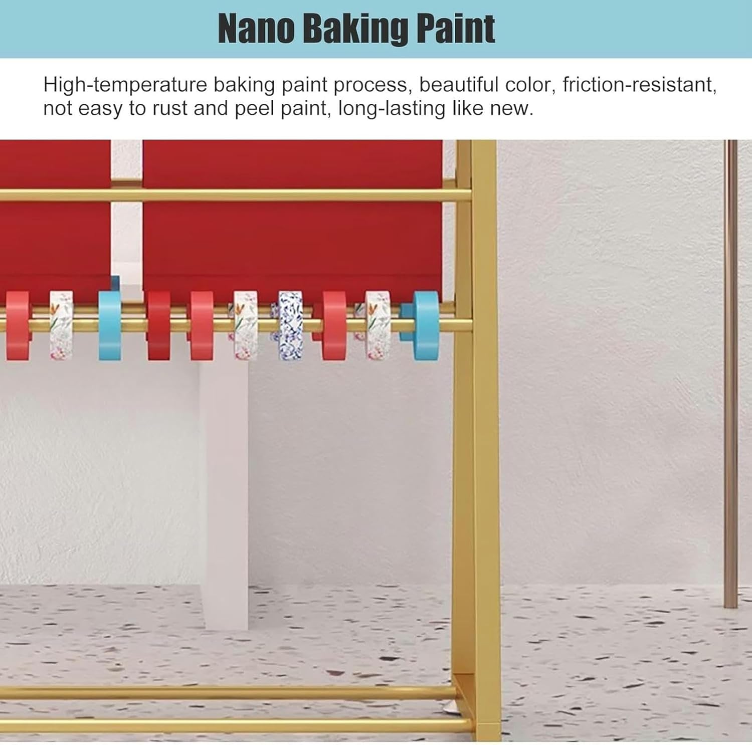 Extra Tall Double-Sided Wrapping Paper Ribbon Rack Holder, Freestanding Large Capacity Shawl Scarf Display Stand with Removable Crossbar, Flower Store/Gift Shop~/