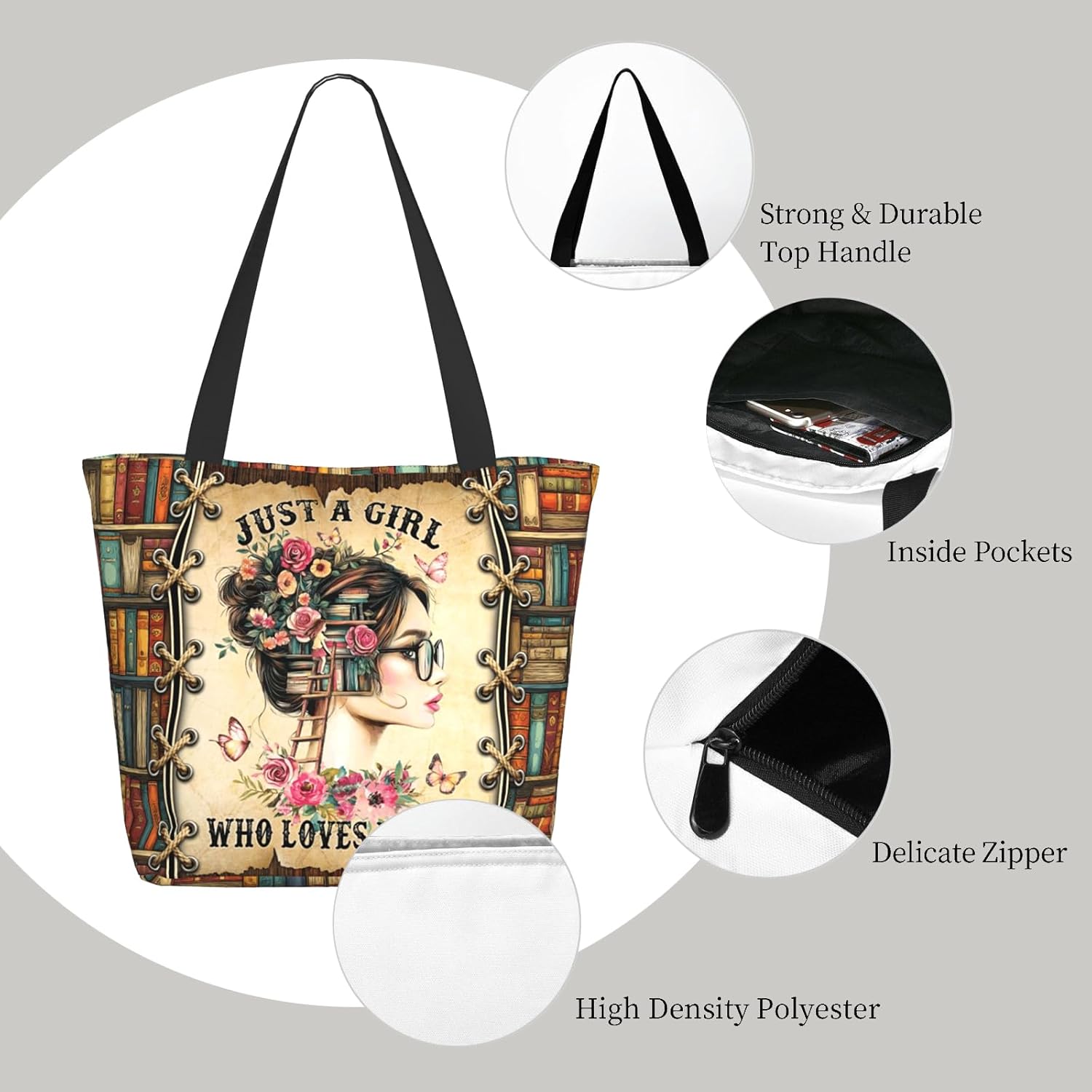 Large Tote Bag For Women Nurse Tote Bag For Work Gift Bag Shoulder Bags With Zipper For Work Travel - Image 5