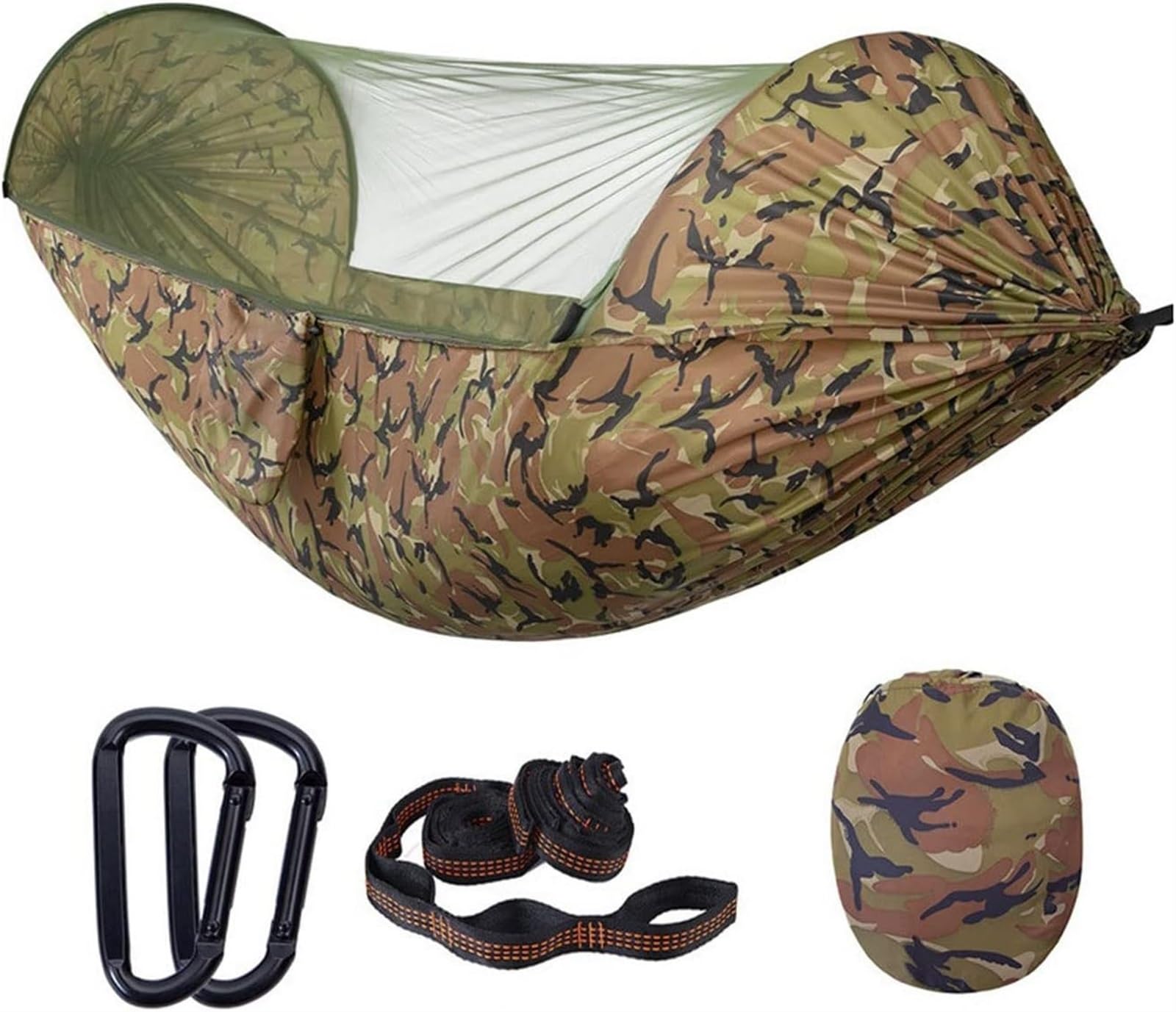 Hammock Swing Outdoor Bed 290x140 Cm Camping Hammock With Mosquito Net 2 Person Pop-up Parachute Lightweight Hanging Tree Straps Swing Easy Setup(D)