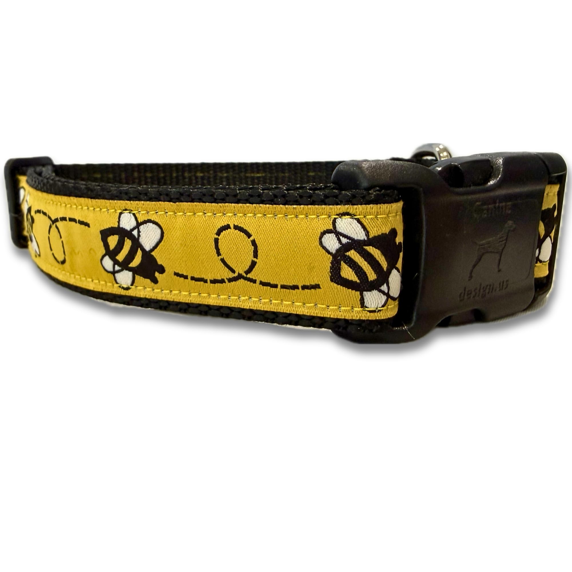 Collares para perros Caninedesign de calidad, collarín para perro, caninedesign, amarillo, 2,54 cm de ancho, ajustable, nailon, mediano y grande