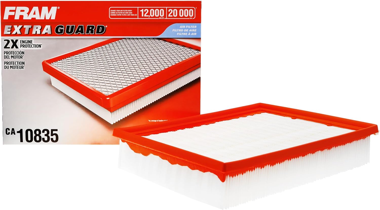 FRAM Extra Guard CA10835 Replacement Engine Air Filter for Select Lexus and Toyota Models, Provides Up to 12 Months or 12,000 Miles Filter Protection