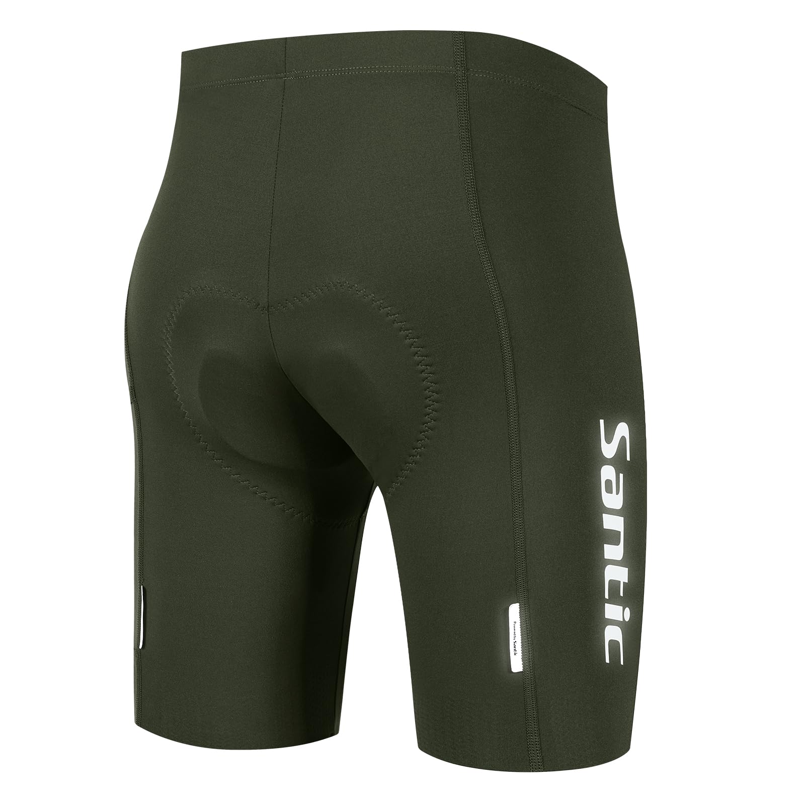 Santic Pantalones cortos de ciclismo para hombre, acolchados, con acolchado