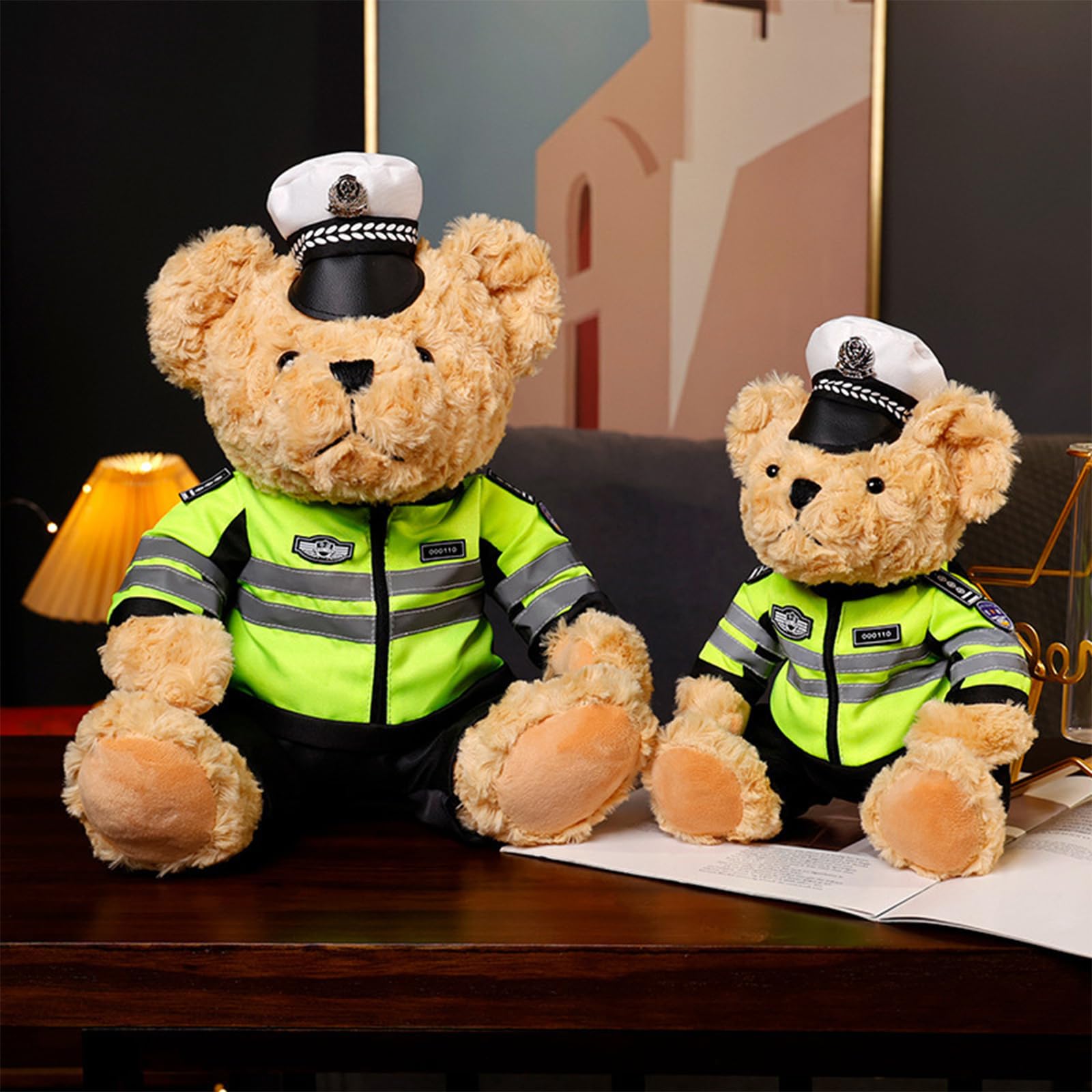 台湾　警察熊　ぬいぐるみ　　テディベア Amazon.co.jp: 柔らかいクマのぬいぐるみ。快適なクマの警察官の