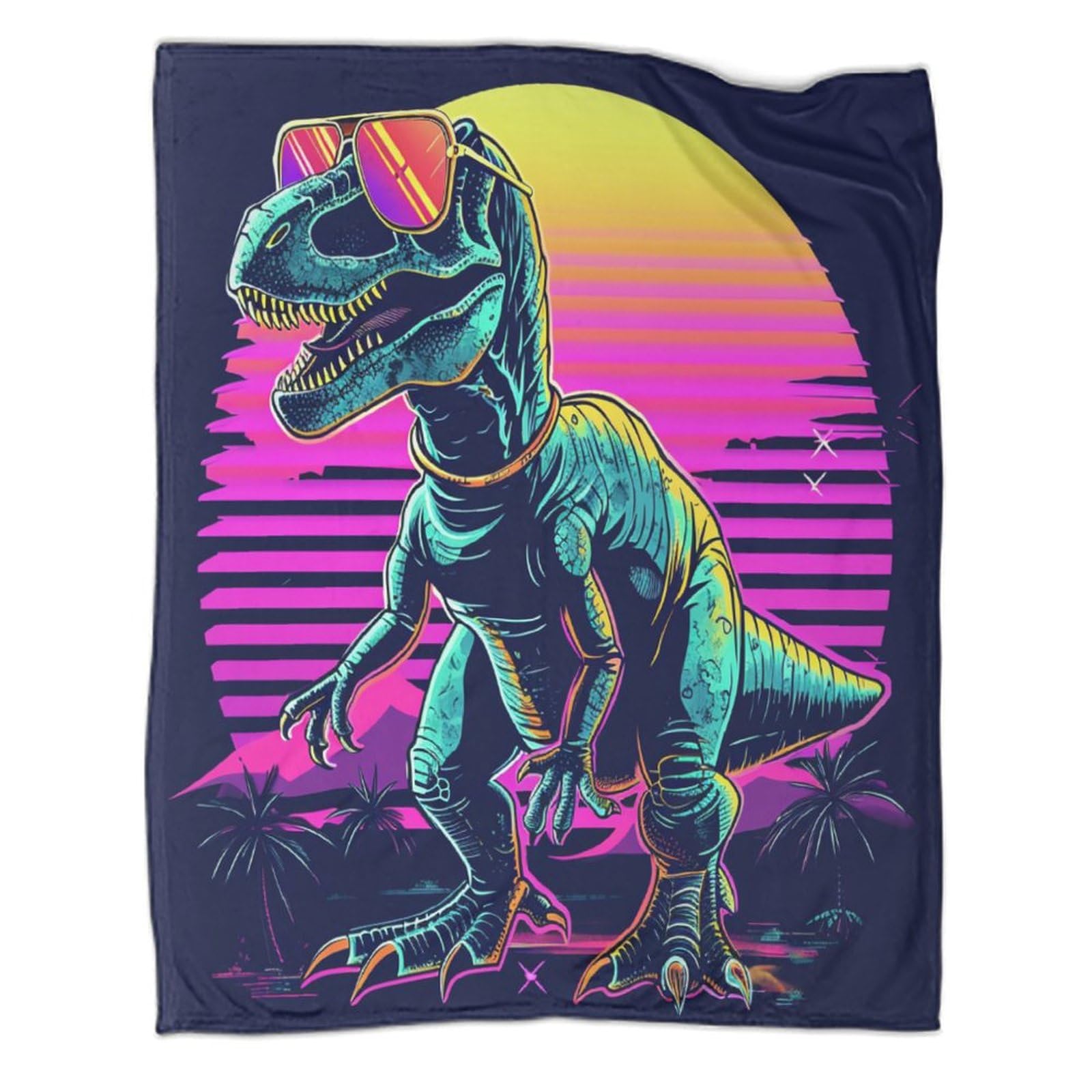 Coperta in pile ultra morbida, morbida e calda, con stampa digitale 3D, motivo: dinosauro, per divano e letto, ideale come regalo di Natale e compleanno, 150 x 200 cm