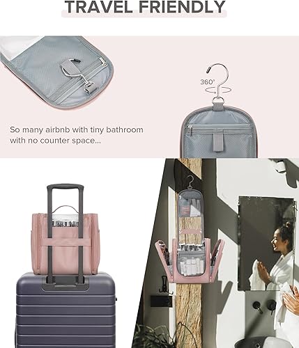 Miniatura 7 de ECOHUB Neceser de viaje visible para mujer, bolsa de aseo colgante, anticaída y cremallera suavemente PROMISED, organizador de maquillaje de viaje