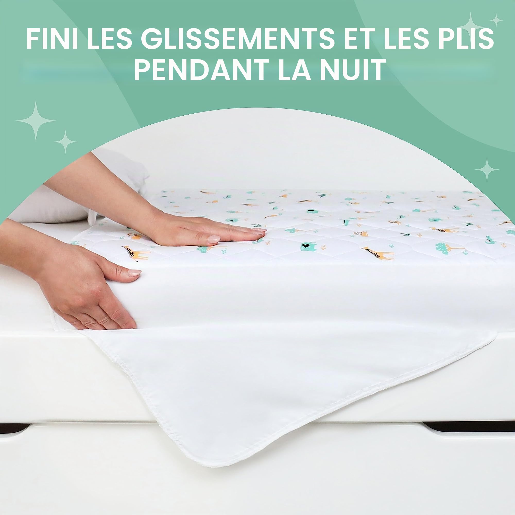 Tapis d'apprentissage de la propreté pour tout-petits avec plis – Tapis protecteur d'énurésie doux et imperméable pour enfants – Multi-couche antidérapant lavable pour incontinence – Absorbe jusqu'à