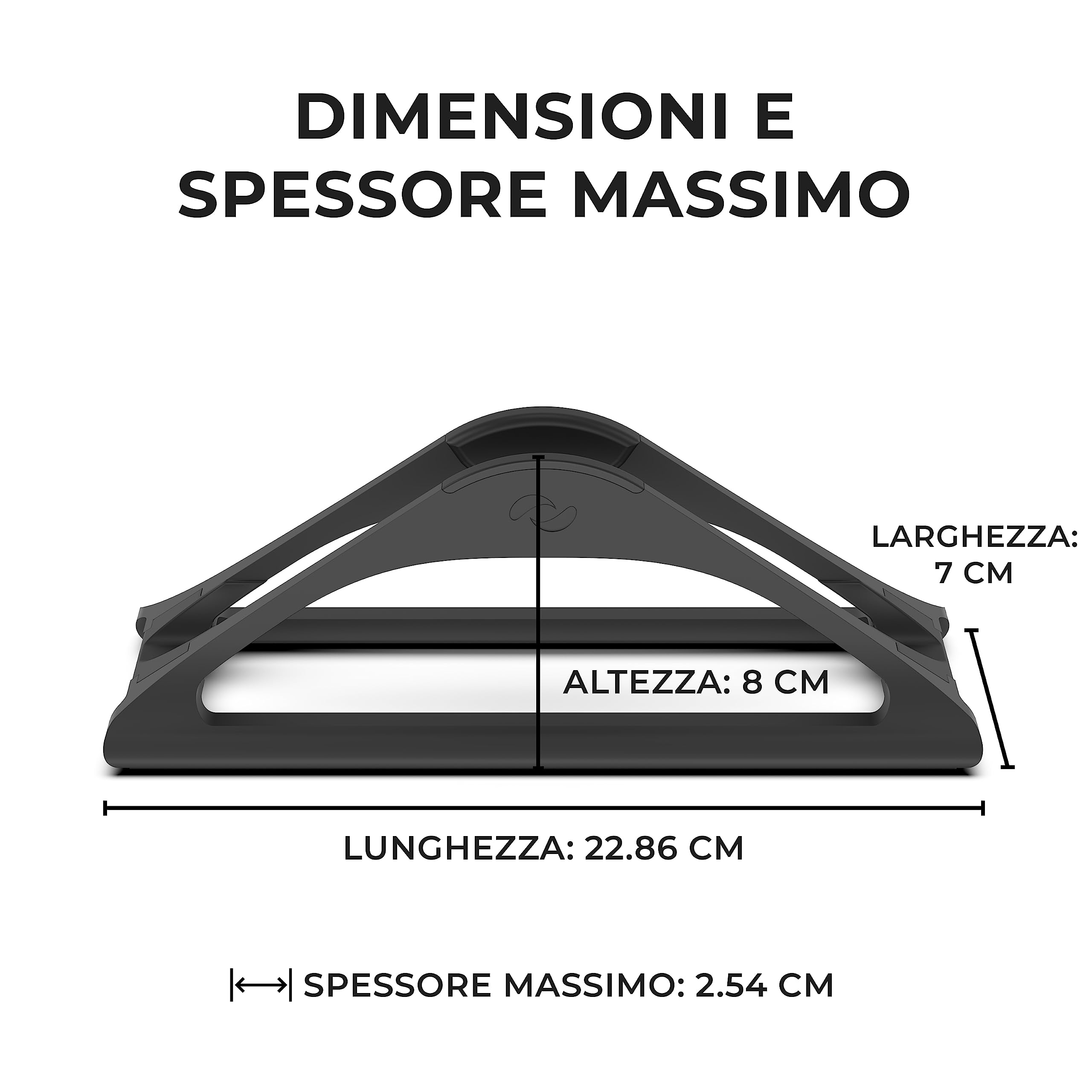 HumanCentric Supporto verticale per laptop per scrivania (nero) | Supporto regolabile per dock Apple MacBook, MacBook Pro e altri laptop per organizzare lavoro e casa ufficio