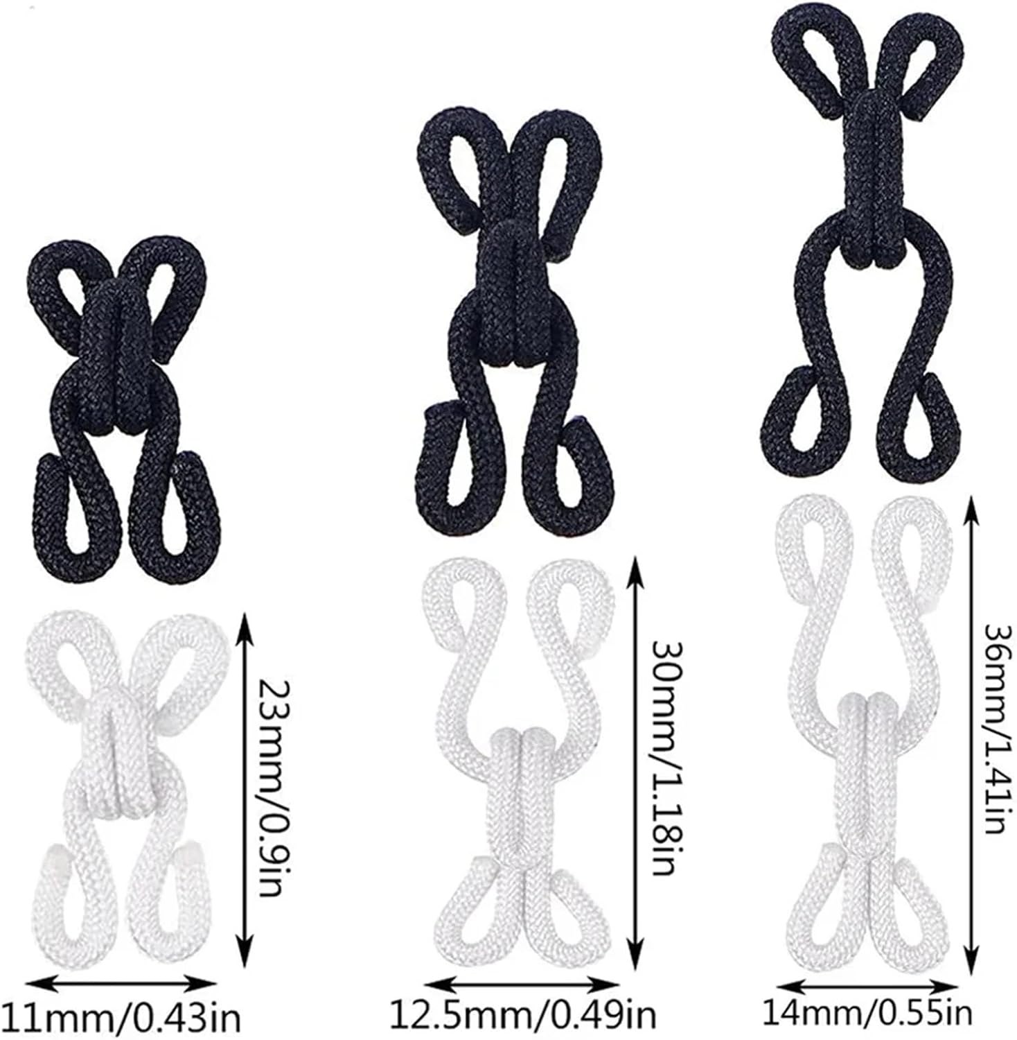 Hook and Eye Sewing 50 Sets Large Covered Sewing Hook and Eye Closure Fasteners Bra Clothing