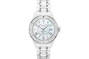 Ladies' Marine Star 'Series L' 3-Hand Day Date Quartz Diamond Ceramic Watch
