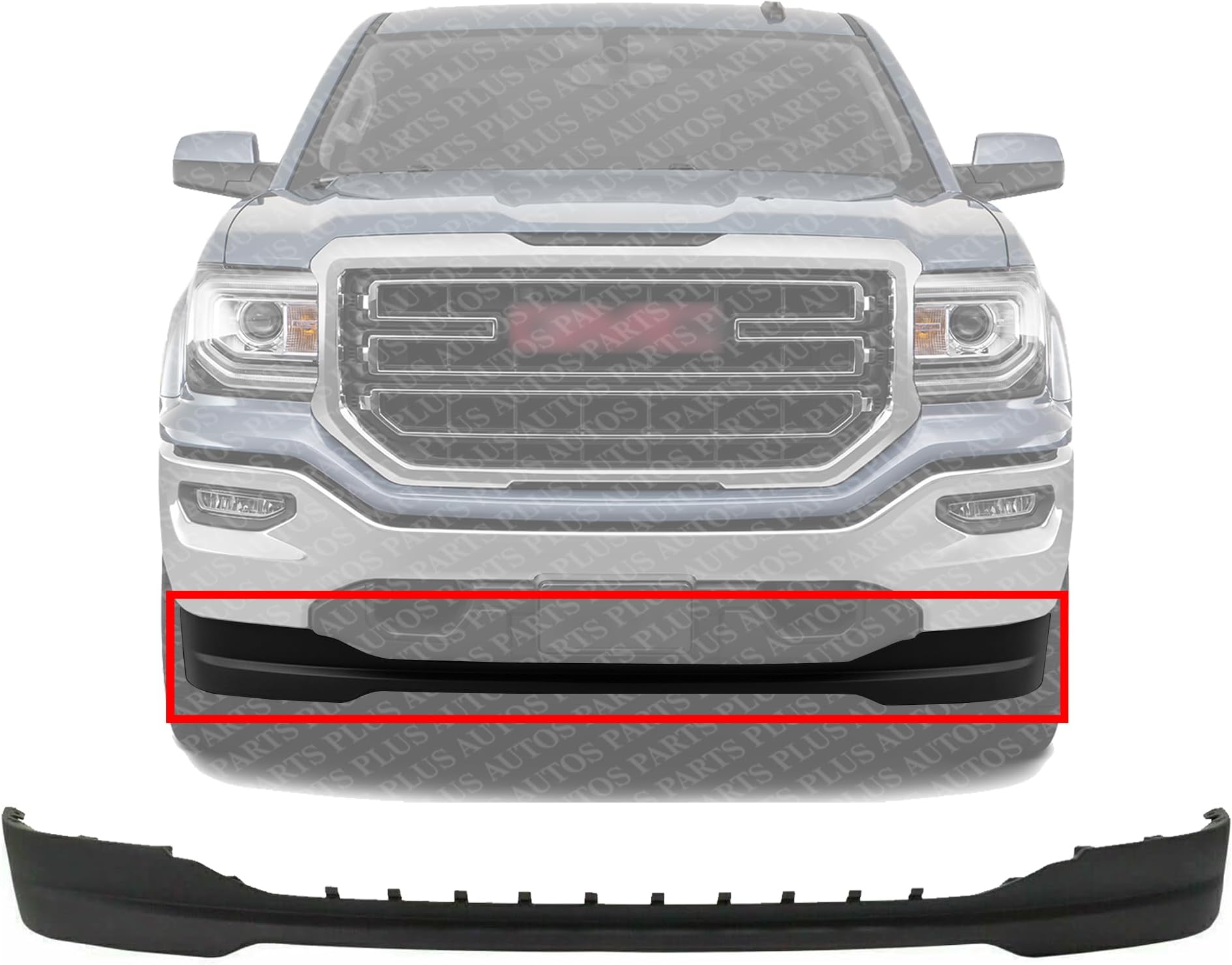 AUTOS PARTS PLUS Front Bumper Lower Valance Air Deflector Textured Direct Replacement Compatible With 2016-2018 GMC Sierra 1500 GM1092251 23381985