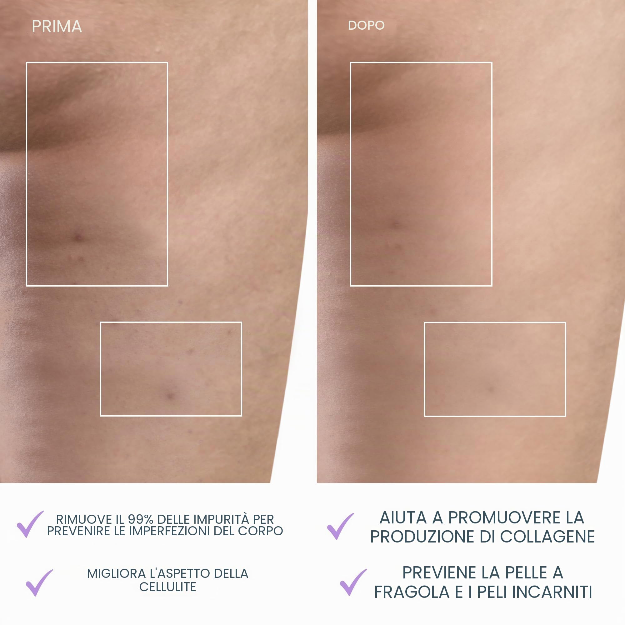 FOREO LUNA 4 body, spazzola corpo massaggiante, Dispositivo detergente ed esfoliante corpo, Scrub corpo per peli incarniti, Trattamento per linfodrenaggio, Ricaricabile con USB, Lavender