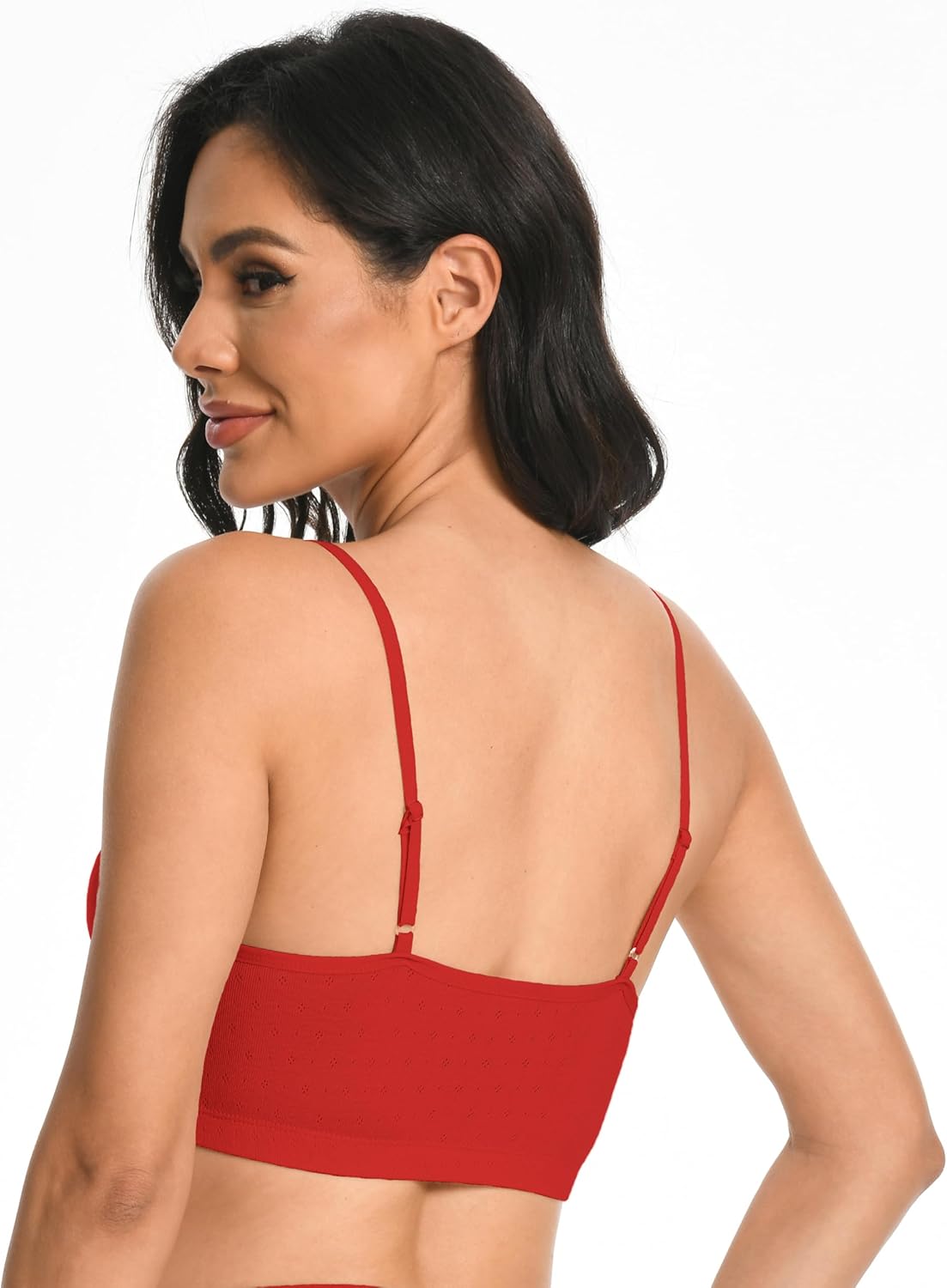 Comfneat Women's 2-Pack Pointelle Camisole Bra Cotton Viscose Everyday Bra - Image 5