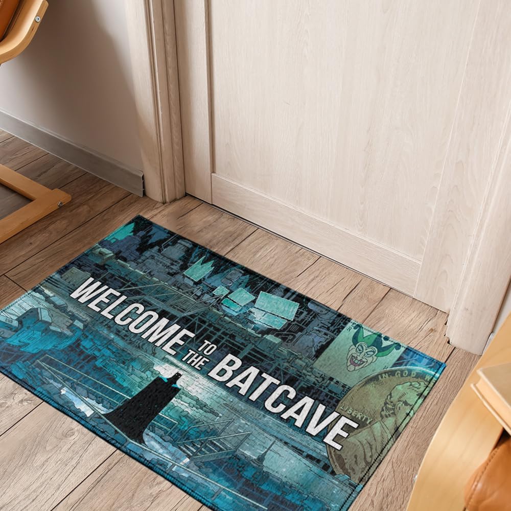 GRAPHICS & MORE Anti-Slip Indoor Doormat, 20” x 31.5” Batman Batman Welcome to The Batcave, Floor Mat for Inside Entry Way/Back Door Garage Mudroom Home and Office, Low Profile