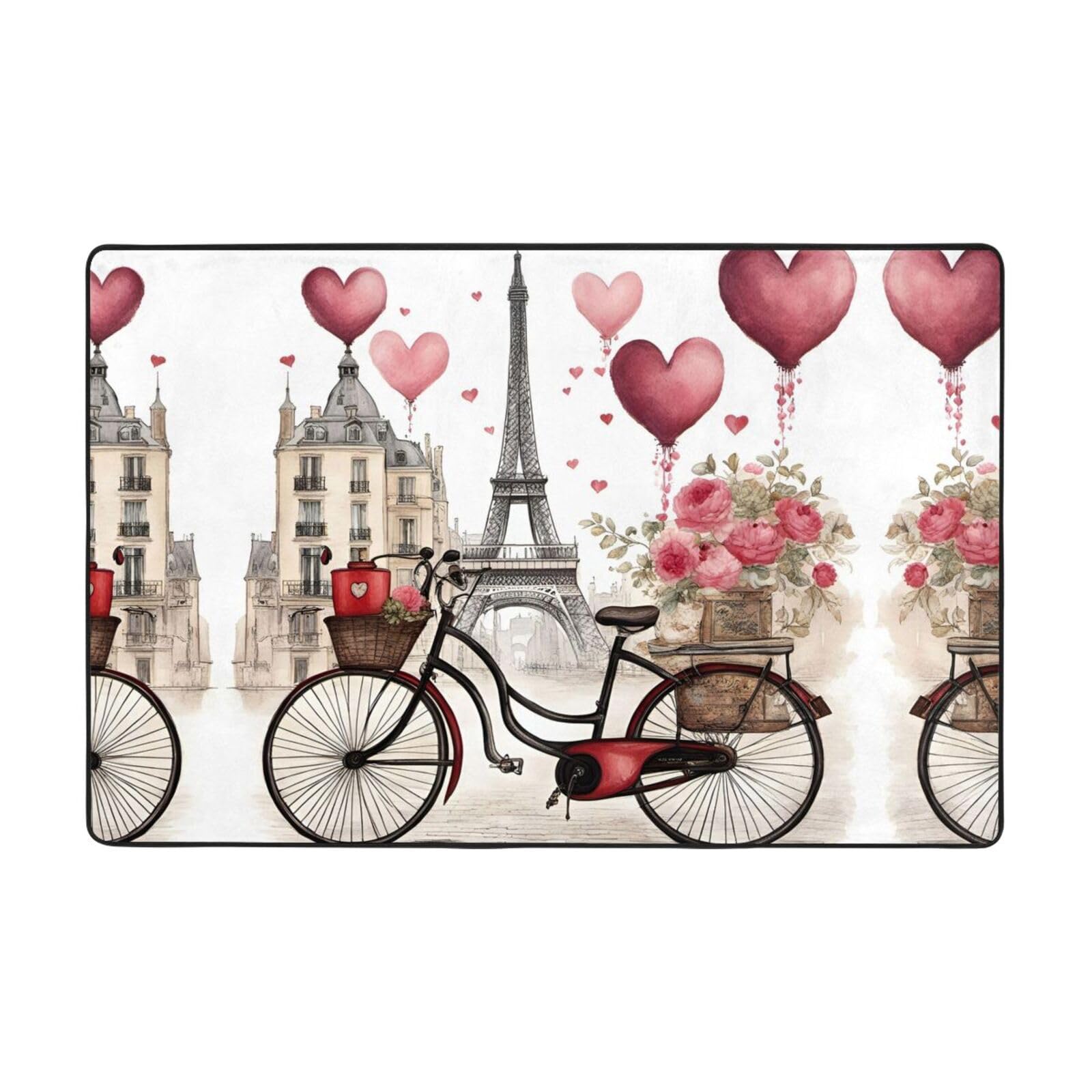 Tapis Paris Tour et Vélo super doux pour la décoration de votre salon
