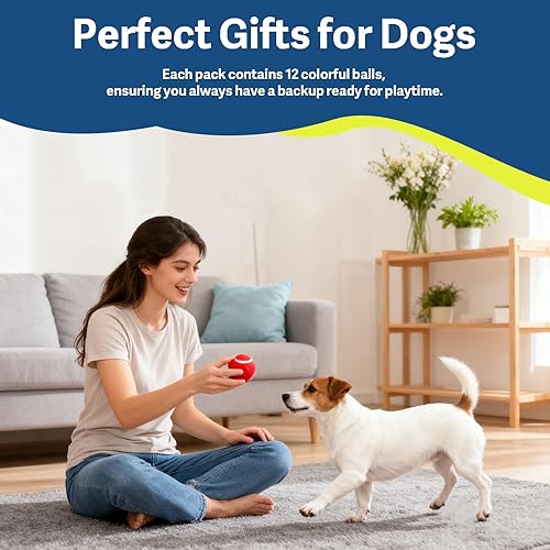Miniatura 5 de 1.5" Small Tennis Balls for Dogs - Cat Toy 3 Colours and Pack of 12 Mini Tennis Balls for Small Dogs