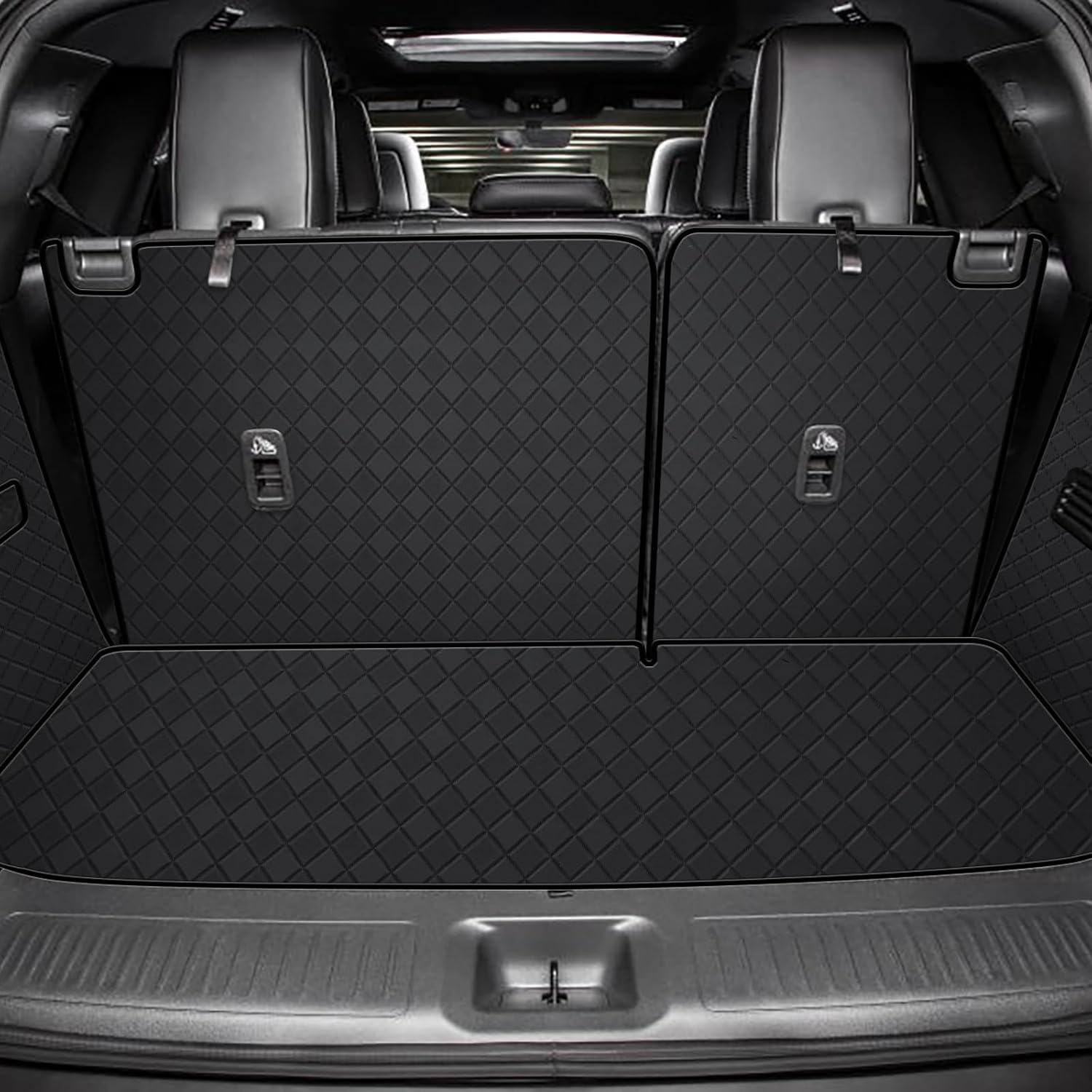 for 2022-2024 2025 QX60 Cargo Liner: All Weather PU Leather Cargo Mat & Backrest Mat (& Rear Left and Right Side Panels) Compatible with Infiniti qx60 Full Coverage Trunk Liner
