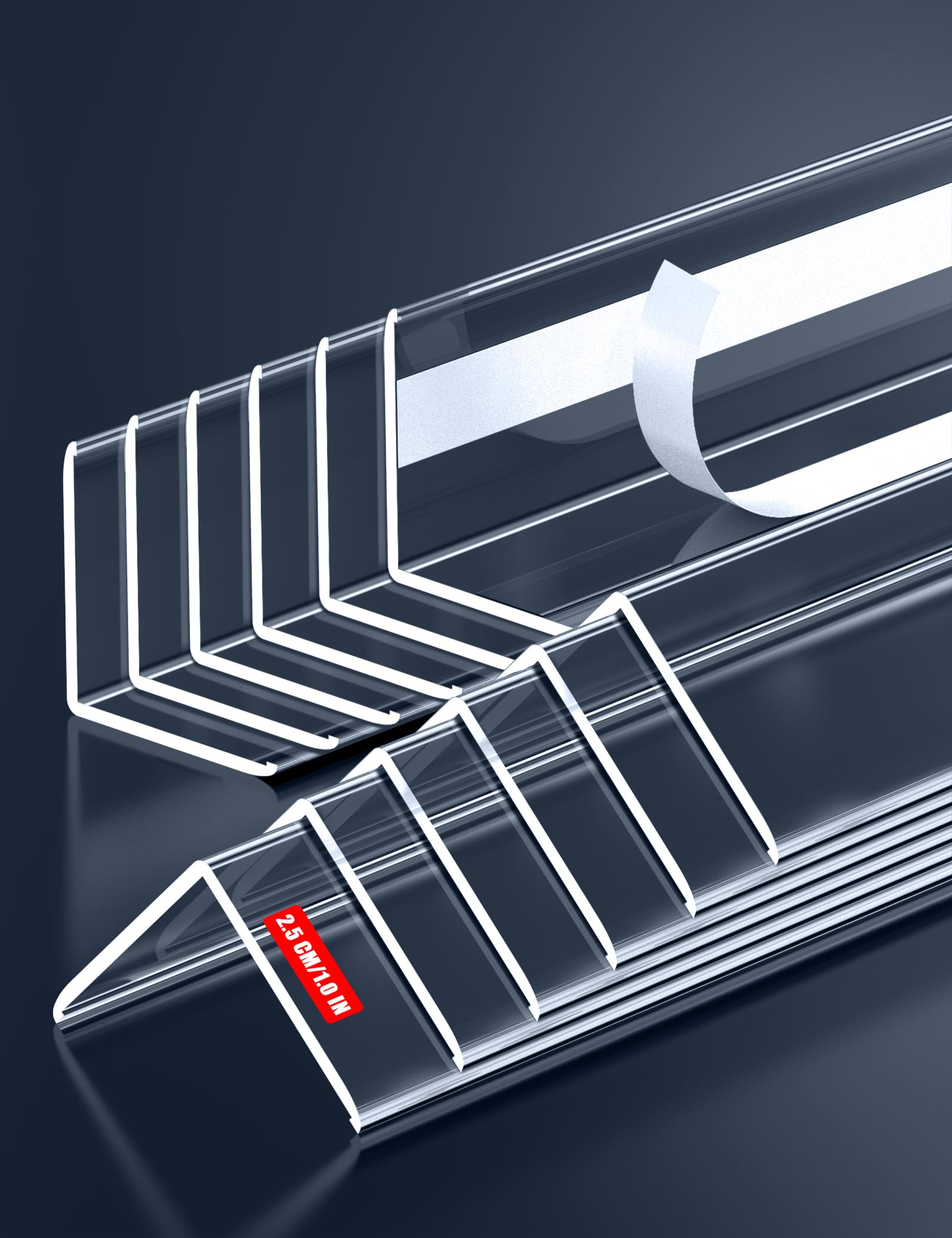 12PCS Clear Self-Adhesive Wall Corner Protectors，Corner Guards & Edge Protector for Wall Door Frame Cabinet Baseboard & Door, Table, Stair(32" X 1.0")