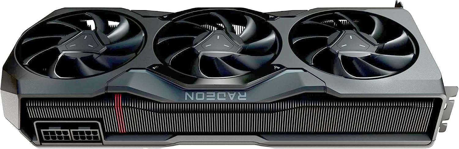 Sapphire RX 7900 XTX Graphics Card top view showing power connectors