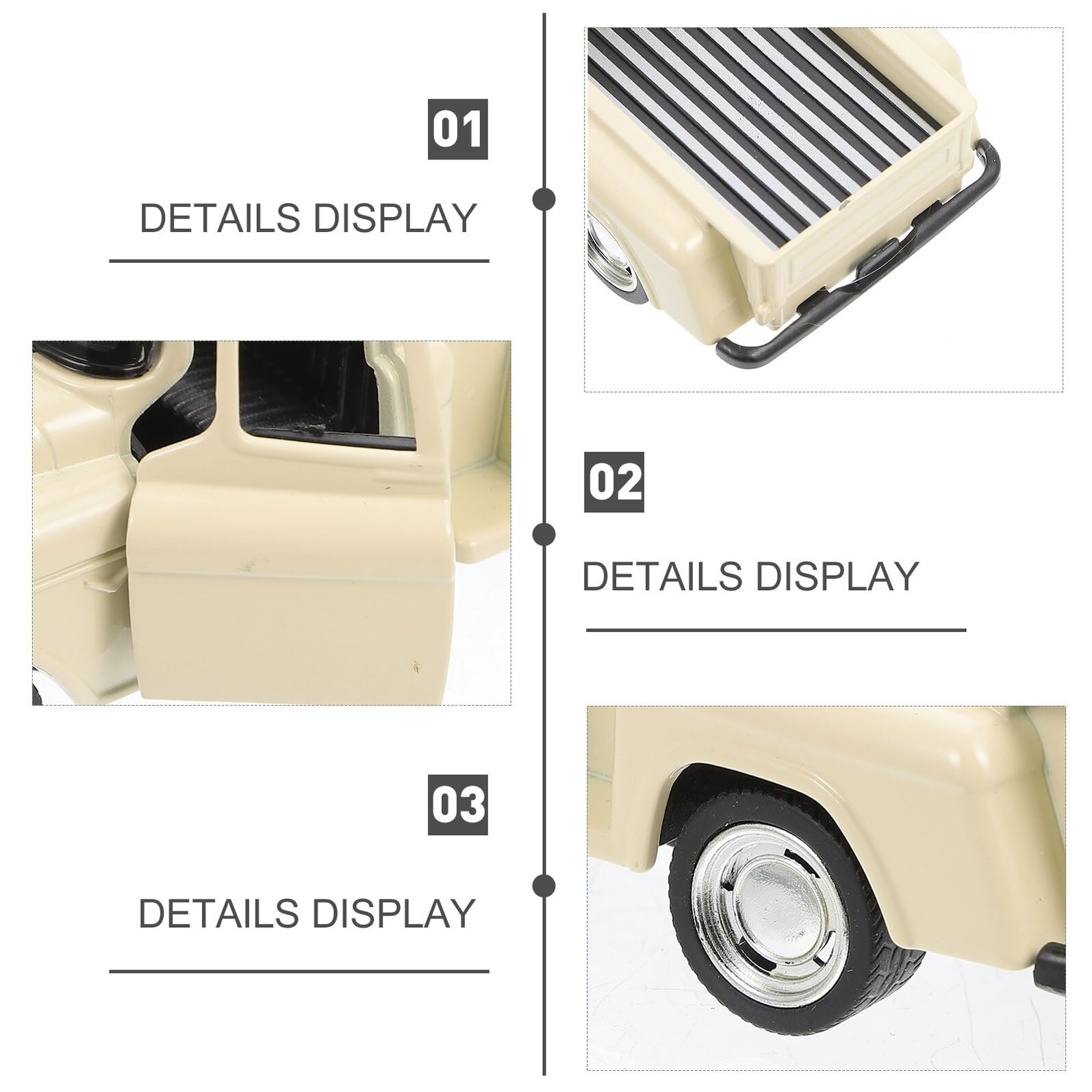Alasum Modèle de Camion Miniature pour Garçon et Filles, Petit Camion Beige en Matériau Sûr, Voiture Miniature Éducative et Décorative, pour Jeux Créatifs et Présents Garçons Filles