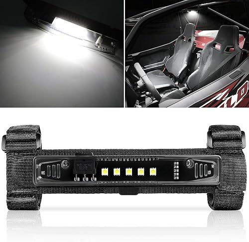 OFFROADTOWN Luz de cúpula UTV universal para montaje en barra enrollable, luz LED de cúpula alimentada por baterías, luz interior del coche, luz de