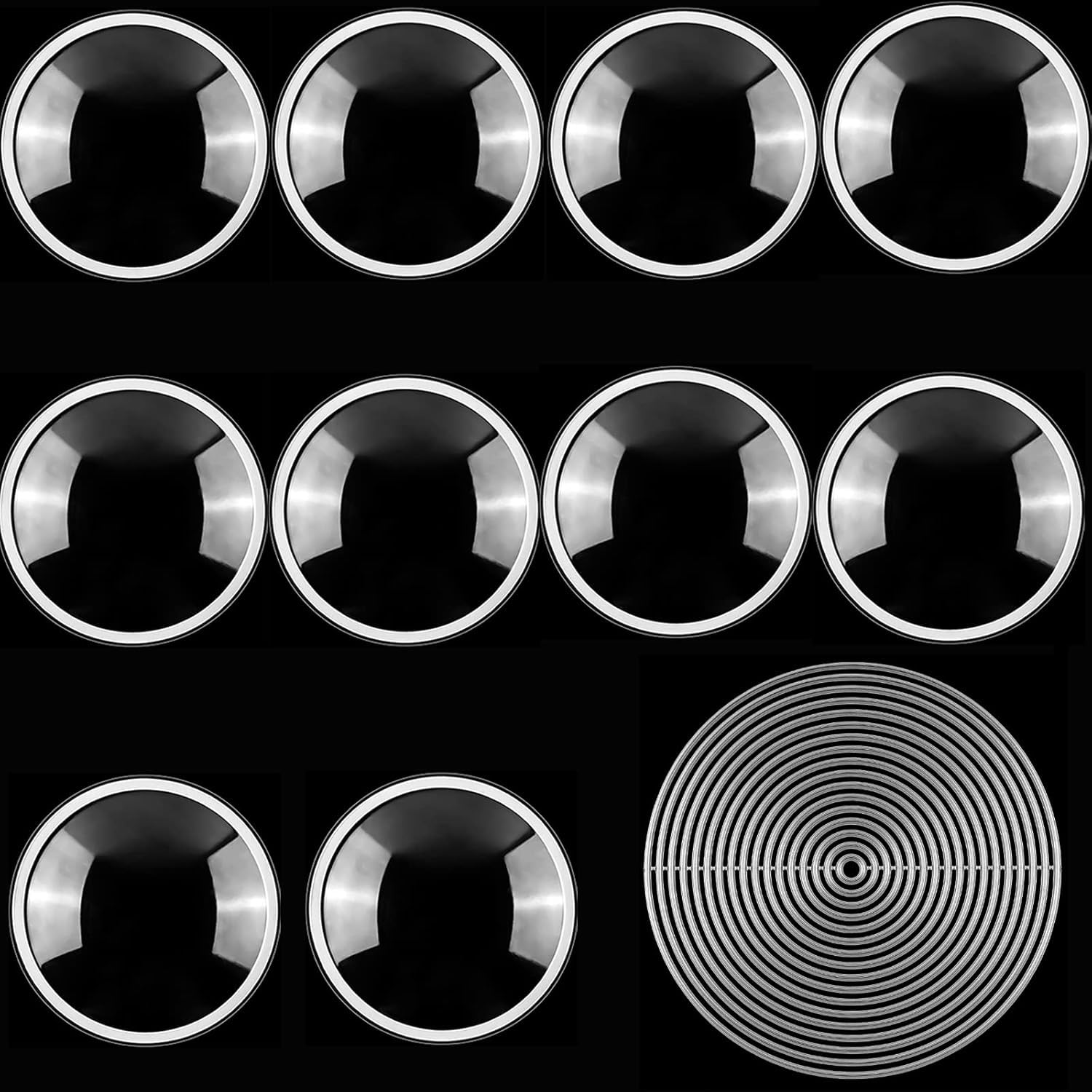 OTCRAFT 10 Pcs 3D Dimensional Shaker Domes with 17Pcs/Set Circles Metal Dies for Card Making Peel-Away Adhesive Circle Clear Plastic Dimensional Domes for Shaker Card Making Handmade Crafts