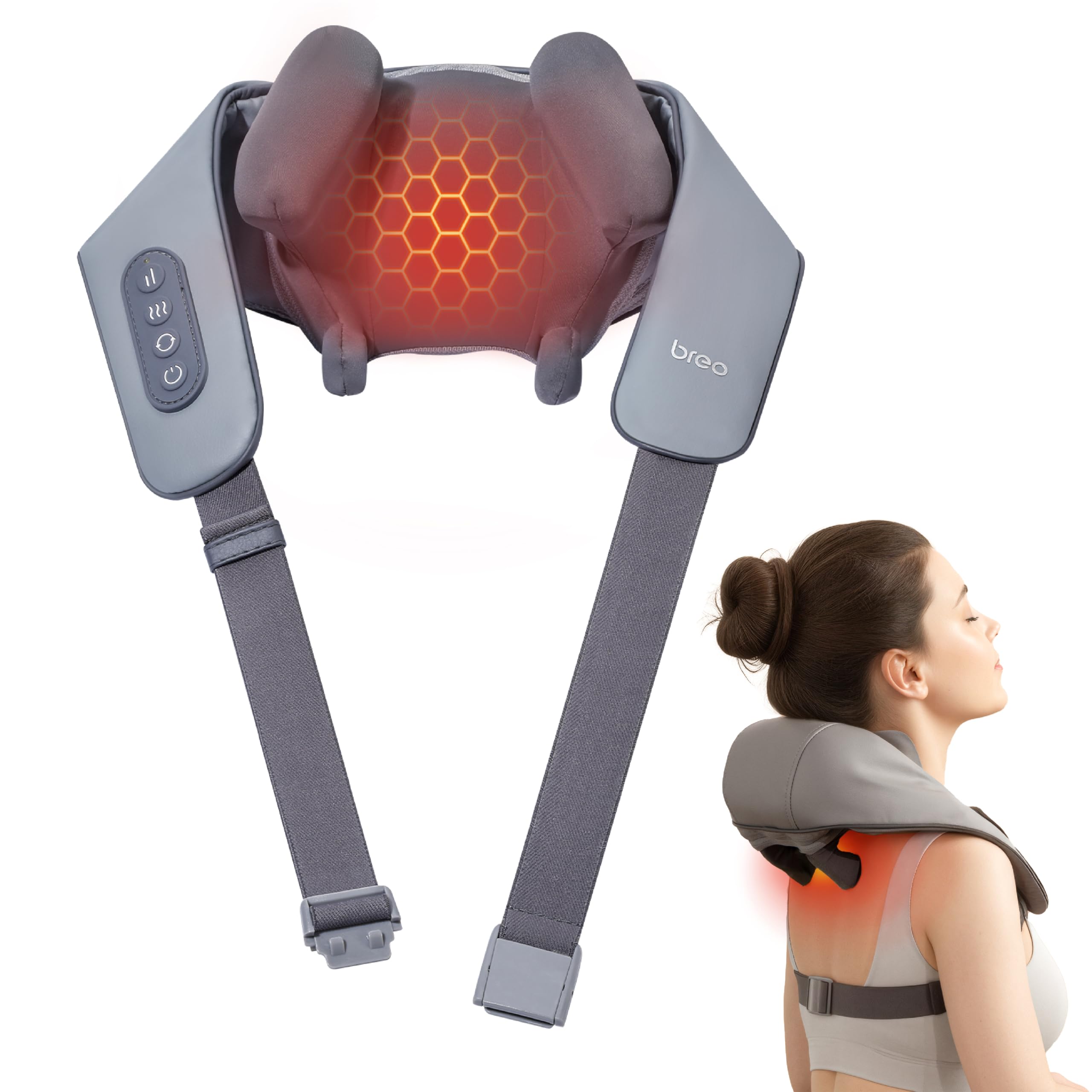 Breo N5 Mini Neck Massager with Heat, Electric Massager for Neck & Shoulder, Shiatsu Shoulder Massager