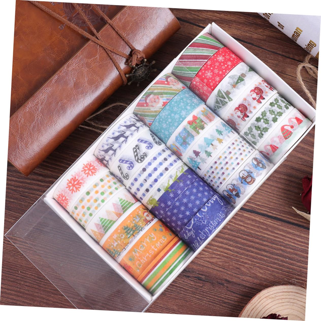 EXCEART 72rollos Cintas Adhesivas Washi De Navidad para Decoración De Scrapbooking y Manualidades Diseño Temático Festivo para Planificadores y Embalaje De