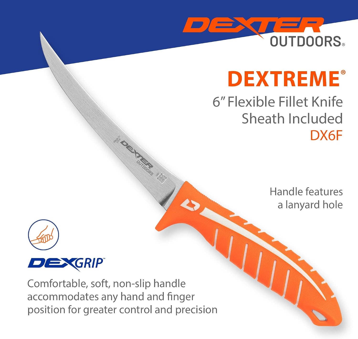 Dexter Outdoors Dextreme Single Edge 6" Flexible Fillet Knife | Includes Sheath